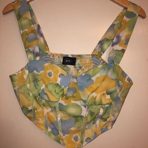 Floral Corset crop tank